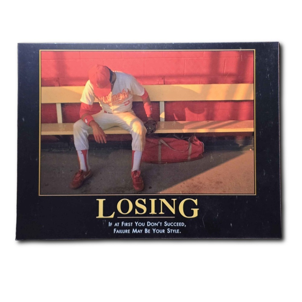 Despair Demotivator Poster Losing Failure Baseball Player Satire Office Humor AE